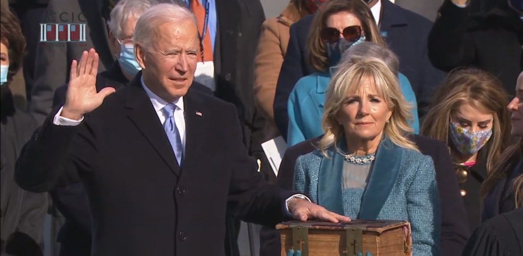 Joe Biden taking oath as president ofthe USA