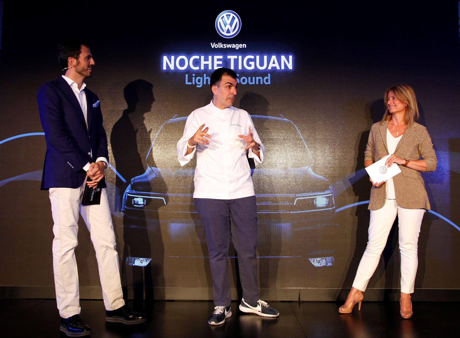 Pedro Fondevilla, director de Marketing de Volkswagen España, Ramon Freixa y Laura Rosa, directora de Volkswagen España. © Volkswagen España.