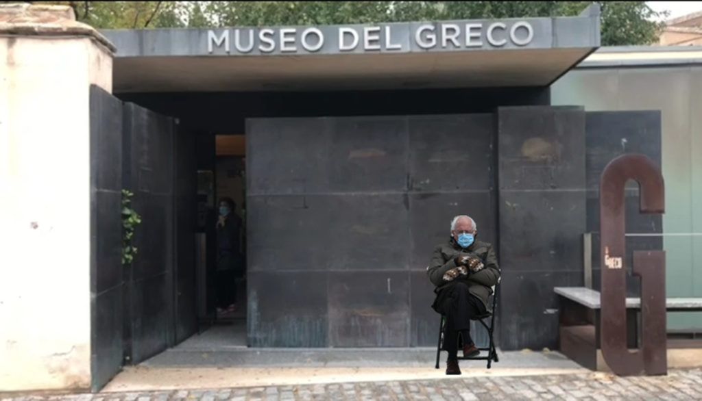 bernie Sanders_meme_esperando que abra El Museo del Greco