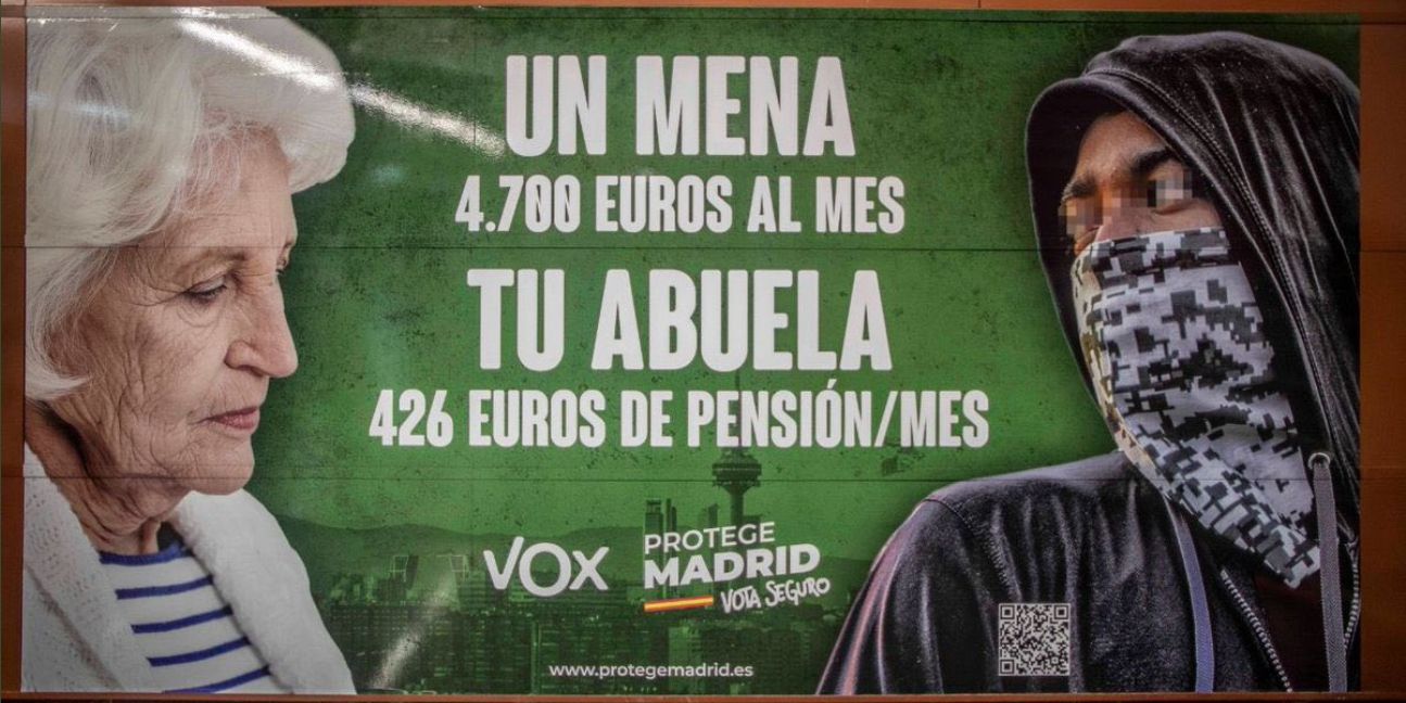 Cartel Menas camapaña VOX Cercanias Renfe_elecciones CAM_cabecera